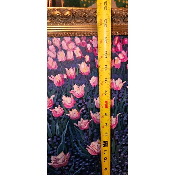 David Harrison Acrylic Floral Painting In Ornate Frame From Nordstrom Collection - Picture 7 of 13
